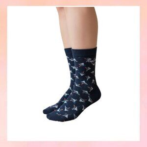 Happy Socks Navy Blue Party Cone Crew Socks | Glitter Accents | Size 9-11 | NWT